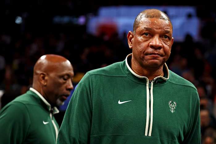 Milwaukee Bucks head coach Doc Rivers looks on during the third quarter of the game against the Phoenix Suns